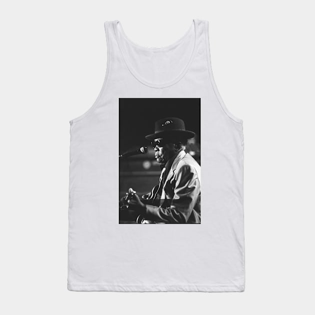 John Lee Hooker BW Photograph Tank Top by Concert Photos